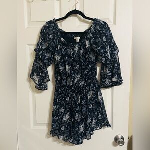 American Eagle Outfitters Navy Floral Romper